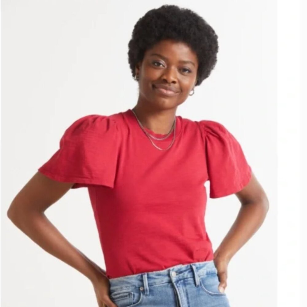 NWOT Nation Ltd Savanna Flutter Sleeve Top - XS